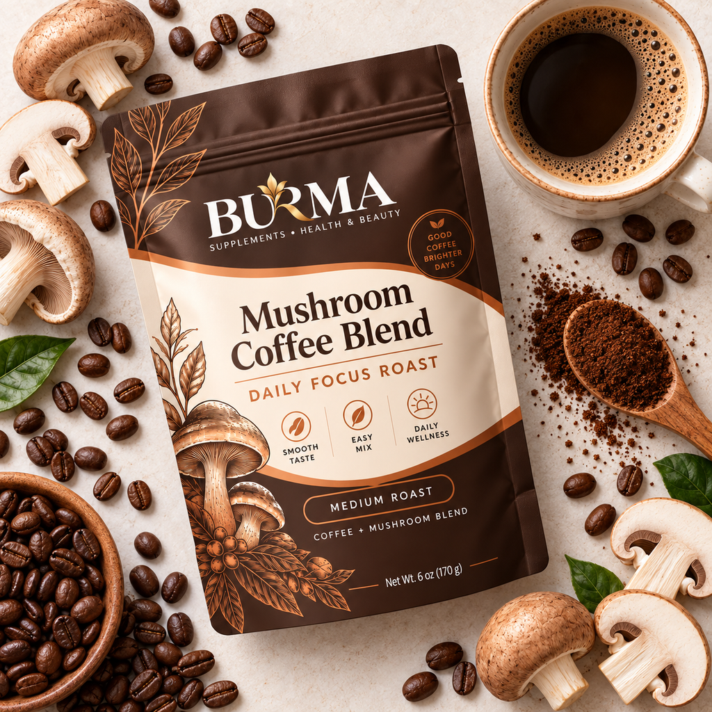 BURMA Mushroom Coffee Blend – Daily Focus Roast