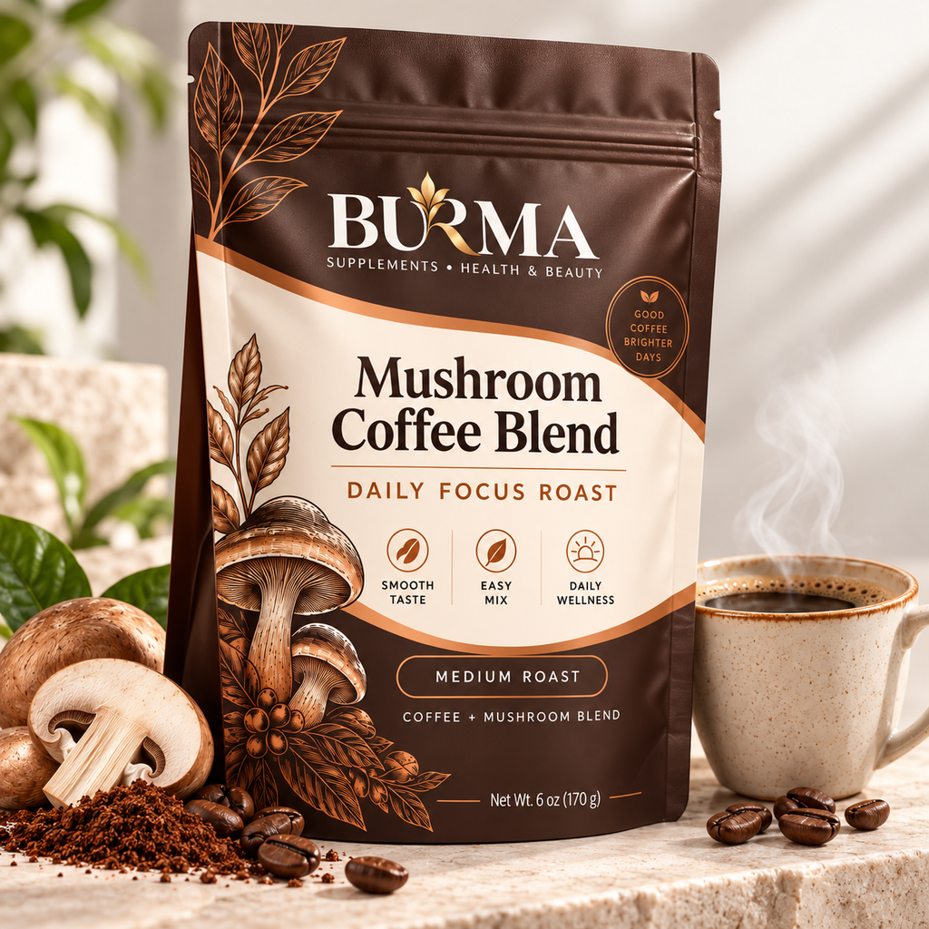 BURMA Mushroom Coffee Blend – Daily Focus Roast
